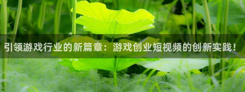 高德娱乐官网登录：引领游戏行业的新篇章：游戏创业短视频的创新